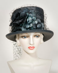 03854TPPL Top Hat, Paglina braid & horsehair braid, charcoal – Louise ...