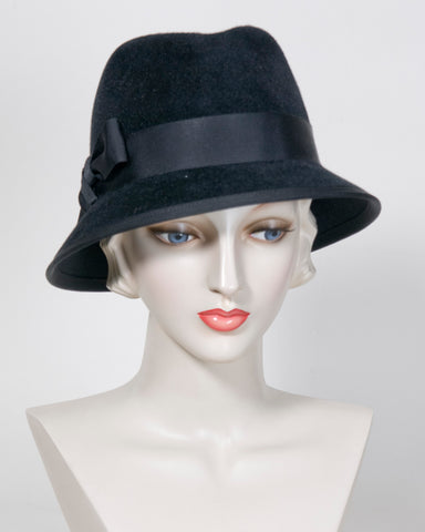 Louise Green Black Felt Women's Hat