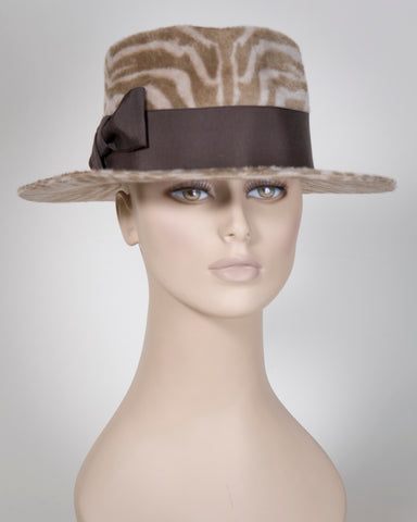 0731PUBU Paul, bu, natural with navy - Louise Green Millinery