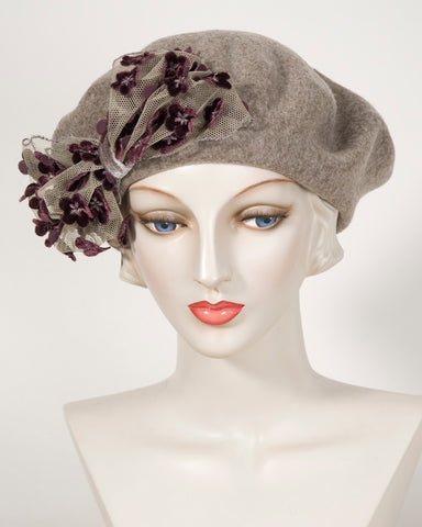 5143HLPS Helena, mink - Louise Green Millinery
