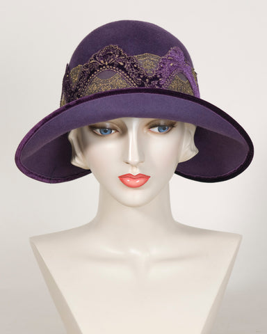 05p14 Kelly, sisal straw, lavender - Louise Green Millinery