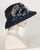 0431AYV Audrey, velour finished felt, black with mixed metals