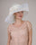 0525VGSP Virginia, sisal crown/sinamay brim, white with touch of pink
