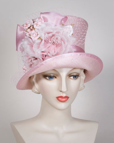 9302TNPH Tanya, dusty rose - Louise Green Millinery