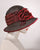 0538UHSI Upturned Helena, sisal straw, espresso brown with red