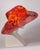 0548VGSP Virginia,  sisal crown/sinamay brim, scarlet with burnt orange