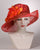 0548VGSP Virginia,  sisal crown/sinamay brim, scarlet with burnt orange