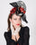0722WYSY Whimsy, sinamay, black/natural with scarlet