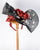0722WYSY Whimsy, sinamay, black/natural with scarlet