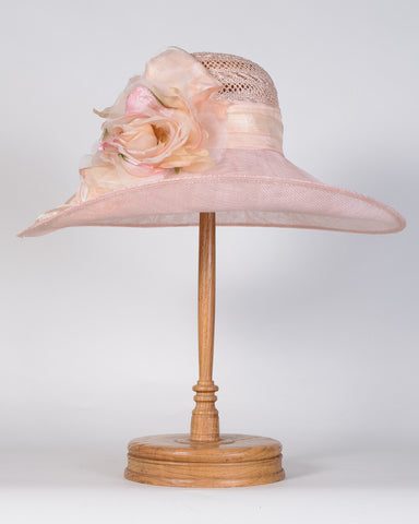 0525VGSP Virginia, sisal crown/sinamay brim, mint - Louise Green Millinery