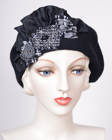 Louise Green Black Felt Women's Hat