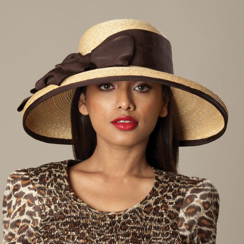 9315MEPS Minnie, desert sand with cherry - Louise Green Millinery