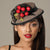 5177DHOW Doll Hat, taupe w/ scarlet