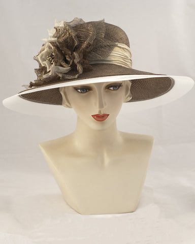 Ladies Tea Party Hats- Louise Green Floppy Velour Hat