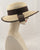 0995BR Boater, Straw braid, wheat with brown