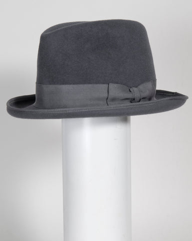 F0391 Homburg, velour finished felt, dove grey, 2" brim, Headsize 22 3/8"