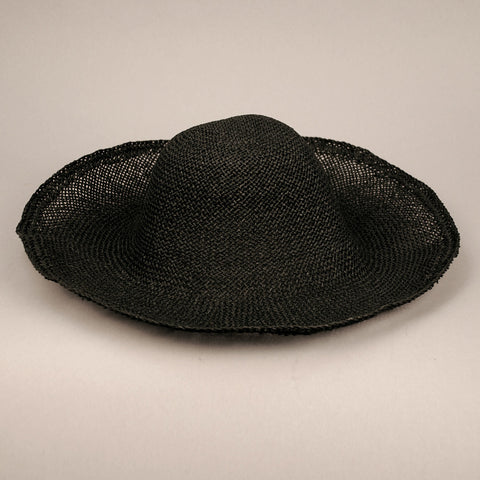 STC111  Straw hat bodies, twisted Toyo, black, one dozen (12)