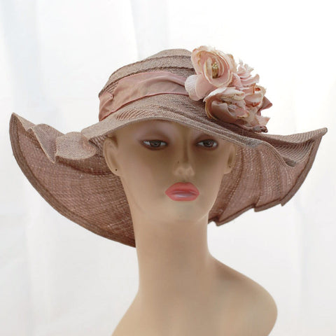 V989 Vintage: Tabrizi Designs, mauve pleated Parisisal, 22.25"