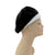 V991 Vintage: Designed by Patrice, black velvet/white leather beret, 22"