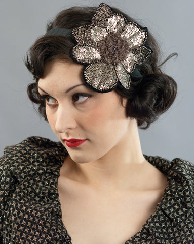 HB2179 Headband, antique metallic